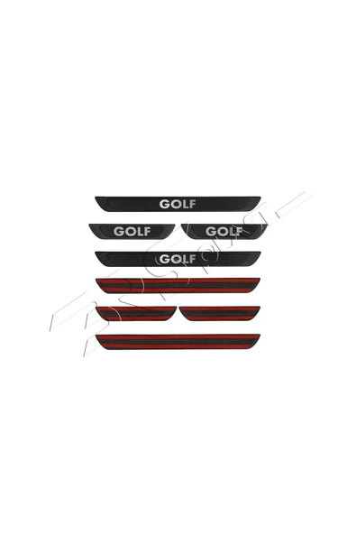 BRSPLAST  Volkswagen Golf Uyumlu Kapı Eşiği Krom Abs Siyah Karbon Kaplama 4 Parça - Resim 6