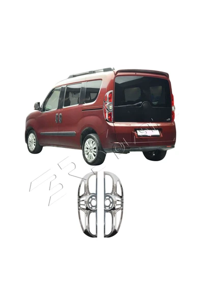 BRSPLAST  Fiat Doblo Uyumlu 2010-2015 Stop Çerçevesi 2 Parça Abs Krom Kaplama - Resim 3