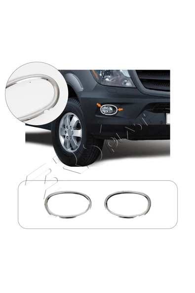 BRSPLAST  Mercedes Sprinter W906 Uyumlu Krom Sis Farı Çerçevesi 2 Parça Paslanmaz Çelik ürün görseli 1