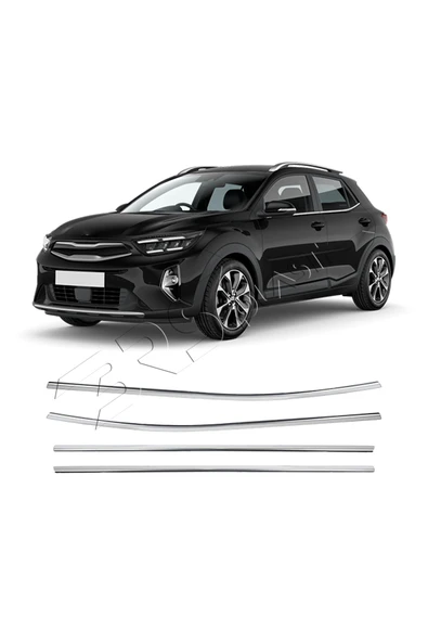BRSPLAST  Kia Stonic Uyumlu Krom Cam Çıtası 4 Parça Paslanmaz Çelik - Resim 3