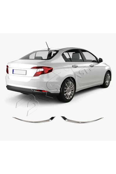 BRSPLAST  Fiat Egea Uyumlu 2015-2019 Krom Reflektör Çerçevesi 2 Parça Paslanmaz Çelik - Resim 3