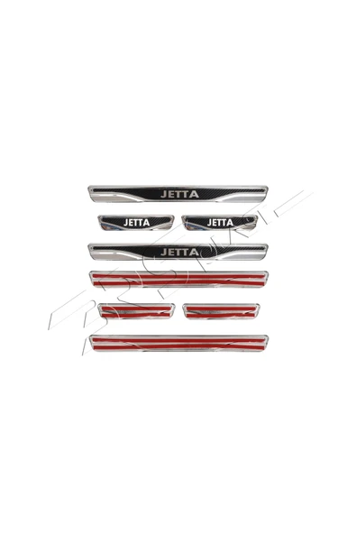 BRSPLAST  Volkswagen Jetta Uyumlu Kapı Eşiği Karbon Krom 4 Parça - Resim 6