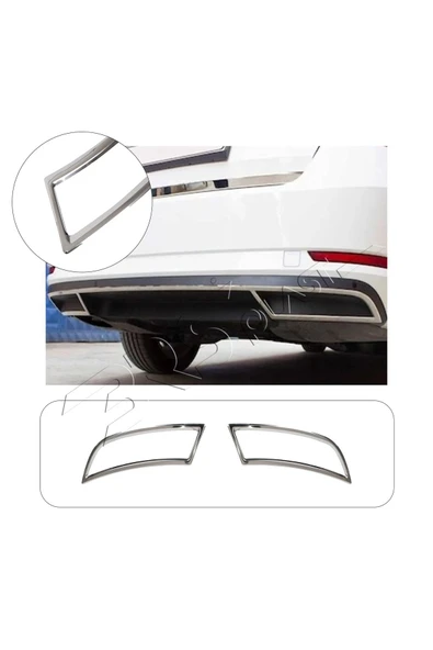 BRSPLAST  Skoda Superb Uyumlu 2015-2023 Krom Difizör 2 Parça Paslanmaz Çelik ürün görseli 1