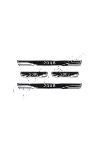 BRSPLAST  Peugeot 2008 Uyumlu Kapı Eşiği Karbon Krom 4 Parça ürün görseli 1