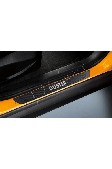 BRSPLAST  Dacia Duster Uyumlu Kapı Eşiği Krom Abs Siyah Karbon Kaplama 4 Parça - Resim 3