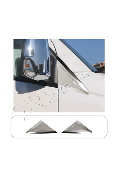 BRSPLAST  Mercedes Sprinter W907 Uyumlu 2018 Ve Üzeri Krom Kelebek Cam Nikelajı 2 Parça Paslanmaz Çelik ürün görseli 1
