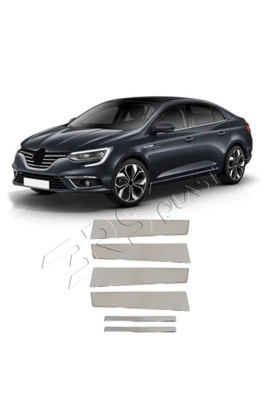 BRSPLAST  Renault Megane 4 Uyumlu 2016-2020 Krom Direk Nikelajı 6 Parça Paslanmaz Çelik ürün görseli 1