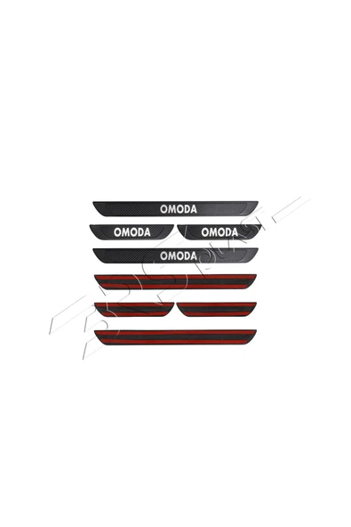 BRSPLAST  Chery Omoda Uyumlu Kapı Eşiği Krom Abs Siyah Karbon Kaplama 4 Parça - Resim 6