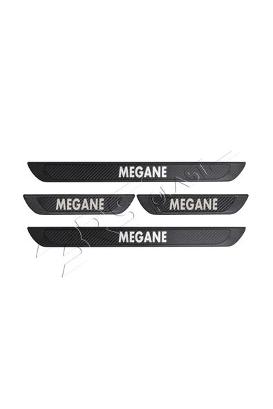 BRSPLAST  Renault Megane Uyumlu Kapı Eşiği Krom Abs Siyah Karbon Kaplama 4 Parça ürün görseli 1