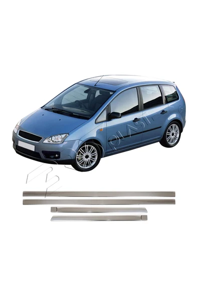 BRSPLAST  Ford C-Max Uyumlu 2003-2010 Krom Yan Kapı Çıtası 4 Parça Paslanmaz Çelik - Resim 2