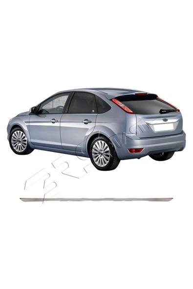 BRSPLAST  Ford Focus 2 HB Uyumlu 2005-2011 Krom Bagaj Alt Çıtası Paslanmaz Çelik ürün görseli 1