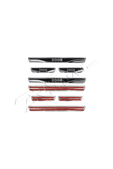BRSPLAST  Peugeot 2008 Uyumlu Kapı Eşiği Karbon Krom 4 Parça - Resim 6