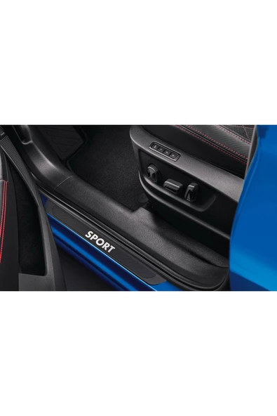 BRSPLAST  Universal Sport Araç Kapı Eşiği Krom Abs Siyah Karbon Kaplama 4 Parça - 3