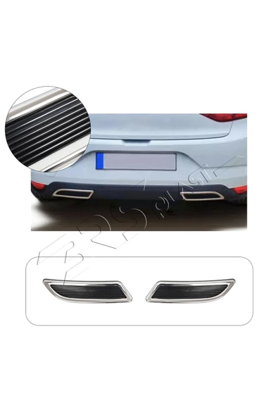 BRSPLAST  Renault Megane 4 HB Uyumlu Egzoz Çıkış Kromu 2 Parça Paslanmaz Çelik ürün görseli 1