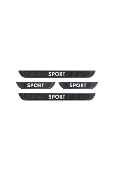 BRSPLAST  Universal Sport Araç Kapı Eşiği Krom Abs Siyah Karbon Kaplama 4 Parça - 1