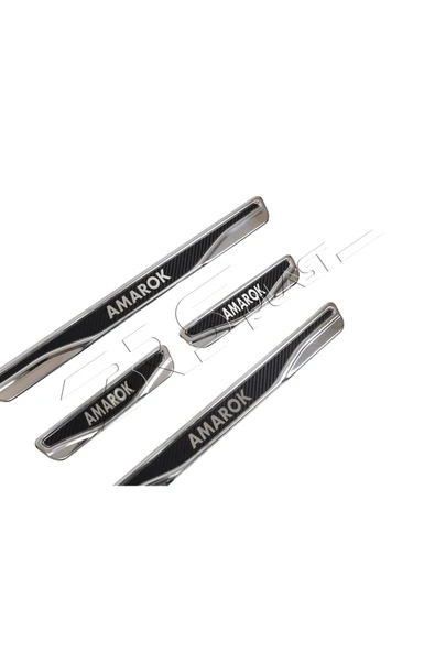 BRSPLAST  Volkswagen Amarok Uyumlu Kapı Eşiği Karbon Krom 4 Parça - Resim 4