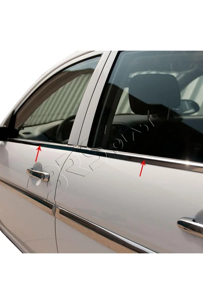 BRSPLAST  Hyundai Accent Era Uyumlu 2005-2011 Krom Cam Çıtası 4 Parça Paslanmaz Çelik - Resim 3