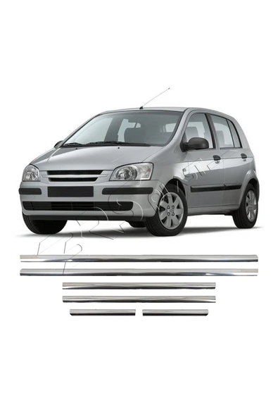 BRSPLAST  Hyundai Getz Uyumlu 2002-2011 Krom Cam Çıtası 6 Parça Paslanmaz Çelik ürün görseli 1