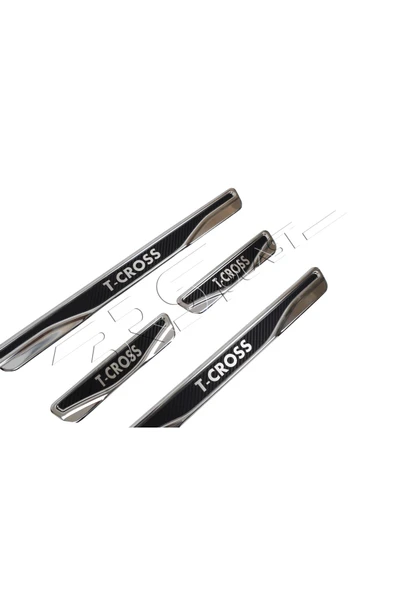 BRSPLAST  Volkswagen T-cross Uyumlu Kapı Eşiği Karbon Krom 4 Parça - Resim 4