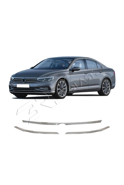 BRSPLAST  Volkswagen Passat B8 Uyumlu 2015-2019 Krom Far Üzeri Çıta Ön Panjur 3 Parça Paslanmaz Çelik - Resim 3