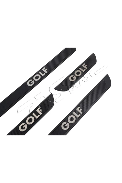 BRSPLAST  Volkswagen Golf Uyumlu Kapı Eşiği Krom Abs Siyah Karbon Kaplama 4 Parça - Resim 4