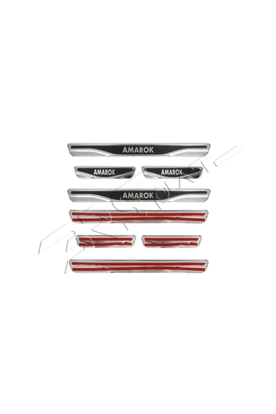 BRSPLAST  Volkswagen Amarok Uyumlu Kapı Eşiği Karbon Krom 4 Parça - Resim 6