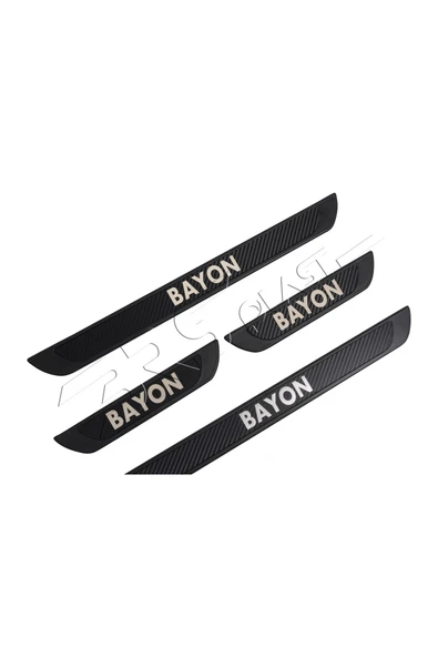 BRSPLAST  Hyundai Bayon Uyumlu Kapı Eşiği Krom Abs Siyah Karbon Kaplama 4 Parça - Resim 4