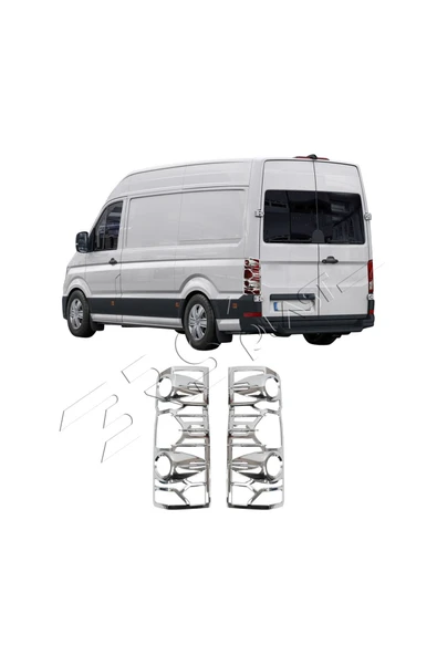 BRSPLAST  Volkswagen Crafter Uyumlu 2006-2017 Stop Çerçevesi 2 Parça Abs Krom Kaplama - 2