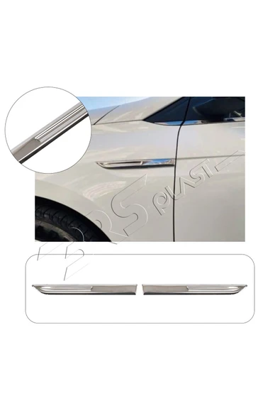 BRSPLAST  Renault Megane 4 Uyumlu 2016-2020 Krom Çamurluk Çıtası 2 Parça Paslanmaz Çelik ürün görseli 1