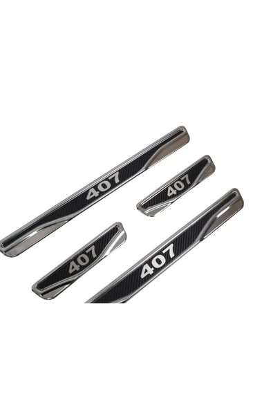 BRSPLAST  Peugeot 407 Uyumlu Kapı Eşiği Karbon Krom 4 Parça - Resim 4
