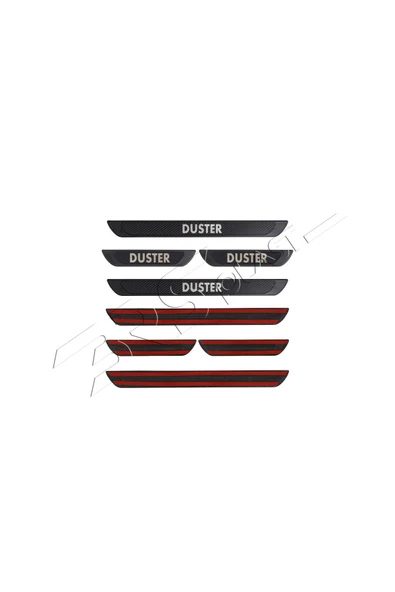 BRSPLAST  Dacia Duster Uyumlu Kapı Eşiği Krom Abs Siyah Karbon Kaplama 4 Parça - Resim 6