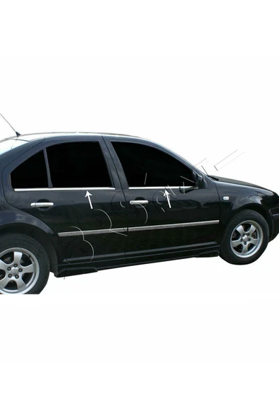 BRSPLAST  Volkswagen Bora Uyumlu 1998-2004 Krom Cam Çıtası 4 Parça Paslanmaz Çelik - Resim 6