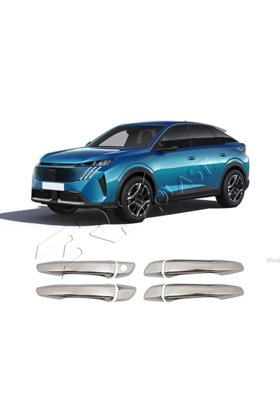BRSPLAST  Peugeot 3008 Uyumlu 2016-2024 Krom Kapı Kolu 4 Kapı Paslanmaz Çelik - Resim 3