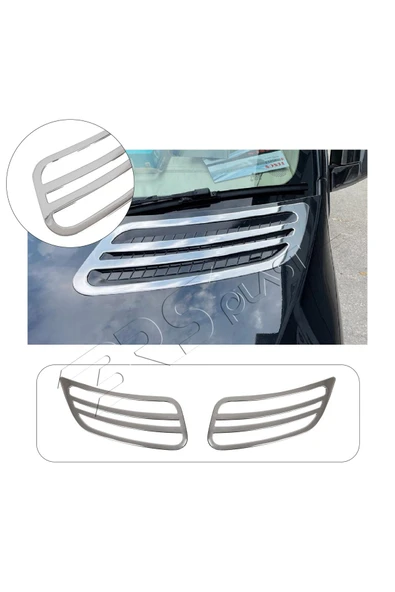 BRSPLAST  Mercedes Sprinter W907 Uyumlu 2018 Ve Üzeri Krom Kaput Üstü Havalandırma 2 Parça Paslanmaz Çelik ürün görseli 1