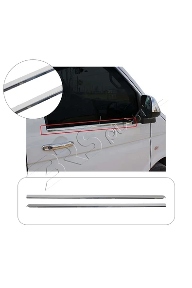 BRSPLAST  Volkswagen T5 Uyumlu 2003-2014 Krom Cam Çıtası 4 Parça Paslanmaz Çelik ürün görseli 1