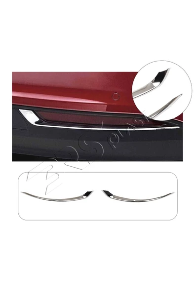 BRSPLAST  Fiat Egea Uyumlu 2015-2019 Krom Reflektör Çerçevesi 2 Parça Paslanmaz Çelik ürün görseli 1