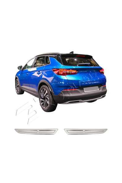 BRSPLAST  Opel Grandland X Uyumlu 2017 Ve Üzeri Krom Arka Difüzör İç Kromu 2 Parça Paslanmaz Çelik - Resim 3