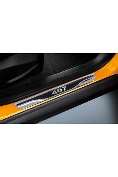 BRSPLAST  Peugeot 407 Uyumlu Kapı Eşiği Karbon Krom 4 Parça - Resim 2