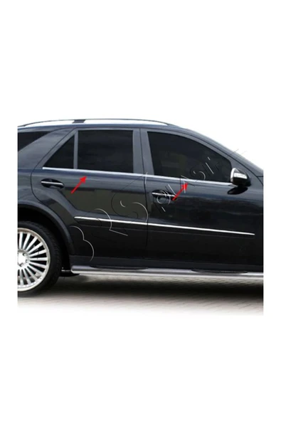BRSPLAST  Mercedes ML 164 Uyumlu Krom Cam Çıtası 4 Parça Paslanmaz Çelik - Resim 3