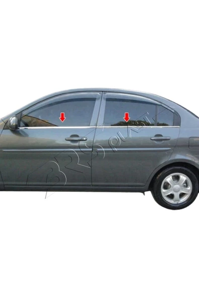 BRSPLAST  Hyundai Accent Era Uyumlu 2005-2011 Krom Cam Çıtası 4 Parça Paslanmaz Çelik - Resim 4