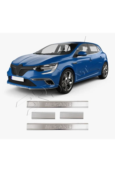 BRSPLAST  Renault Megane 4 Uyumlu 2016-2020 Krom Kapı Eşiği 4 Parça Paslanmaz Çelik ürün görseli 1