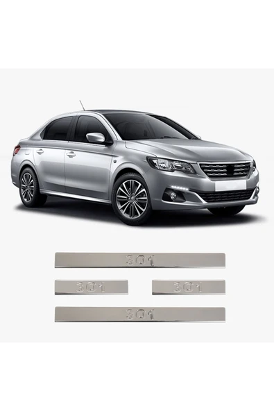 BRSPLAST  Pugeot 301 Uyumlu 2012 Ve Üzeri Krom Iç Kapı Eşiği 4 Kapı Paslanmaz Çelik ürün görseli 1