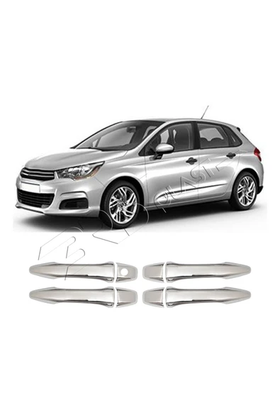 BRSPLAST  Citroen C4 Uyumlu 2010-2020 Krom Kapı Kolu 4 Kapı Paslanmaz Çelik ürün görseli 1