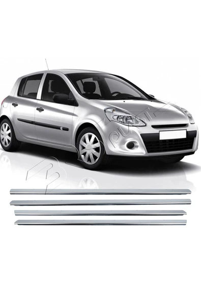 BRSPLAST  Renault Clio 3 Uyumlu 2006-2011 Krom Cam Çıtası 4 Parça Paslanmaz Çelik ürün görseli 1