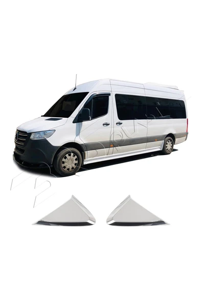 BRSPLAST  Mercedes Sprinter W907 Uyumlu 2018 Ve Üzeri Krom Kelebek Cam Nikelajı 2 Parça Paslanmaz Çelik - Resim 2