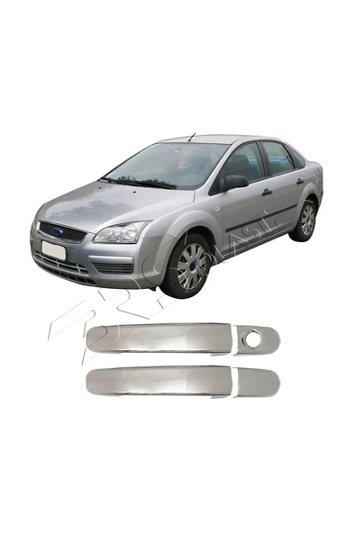BRSPLAST  Ford Focus 2 Uyumlu 2005-2011 Krom Kapı Kolu 2 Kapı Paslanmaz Çelik ürün görseli 1