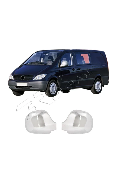 ServetDizaynOto  Mercedes Vito W639 Uyumlu 2004-2008 Ayna Kapağı 2 Parça Abs Krom Kaplama - Resim 2