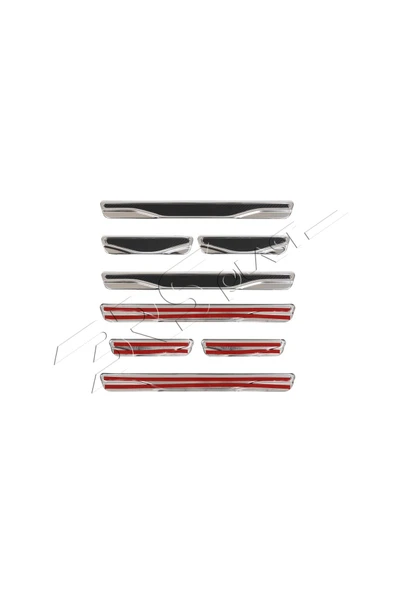 BRSPLAST  Universal Yazısız Kapı Eşiği Karbon Krom 4 Parça - Resim 6