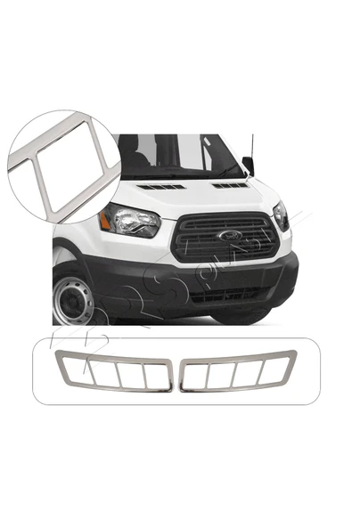 BRSPLAST  Ford Transit Uyumlu 2019 Ve Üzeri Krom Kaput Üstü Havalandırma Çerçevesi 2 Parça Paslanmaz Çelik ürün görseli 1
