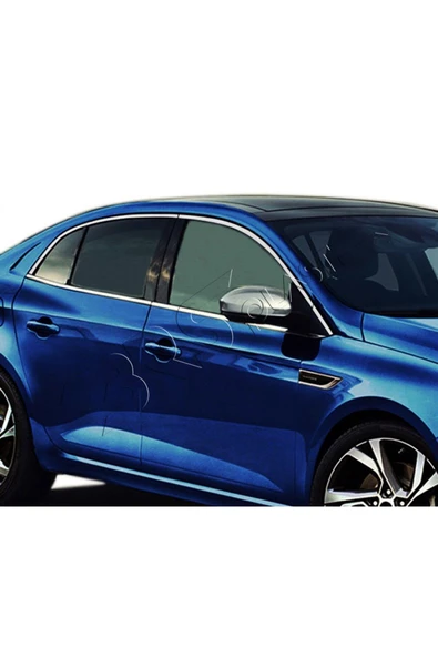 BRSPLAST  Renault Megane 4 Sedan Uyumlu 2016-2020 Krom Cam Çıtası 6 Parça Paslanmaz Çelik - Resim 3